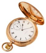 A 9ct gold keyless full hunter pocket watch