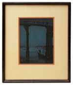 Kobayashi, Eijiro. Japanese. High Bridge by Night, woodblock print