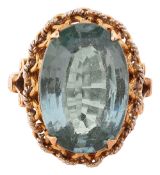 A synthetic blue spinel ring