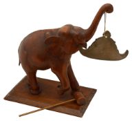 1900s teak Indian elephant gong