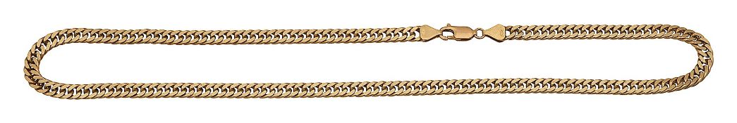 A 9ct gold flat link chain