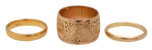 A group of gold rings