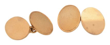 A pair of 9ct gold cufflinks