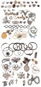 A collection of silver and costume jewellery