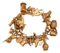 A 9ct gold charm bracelet