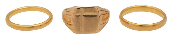 A group of gold rings