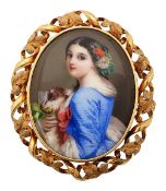 A Swiss enamel and yellow gold brooch,