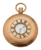 A 9ct gold Benson half hunter keyless pocket watch