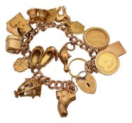 A 9ct charm bracelet