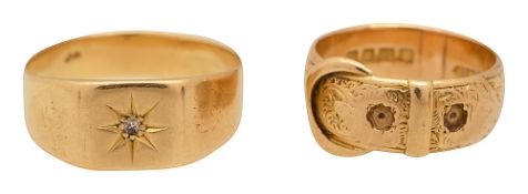 Two 18ct gold rings