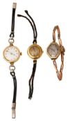 Three lady's manual wind wristwatches