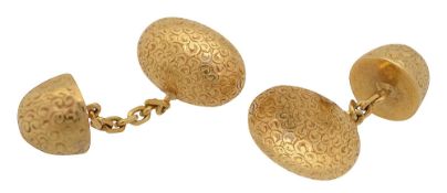 A pair of oval cufflinks
