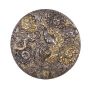 A late 19th century Japanese Meiji period Shakudo brooch