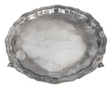 An Elizabeth II silver presentation small salver