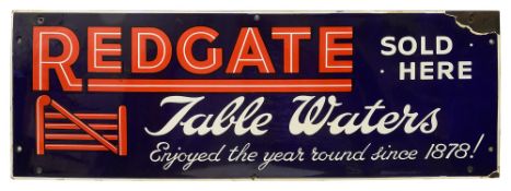 Advertising. A REDGATE Table Water enamel sign