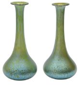 A near pair of iridescent glass vases, probably by Loetz c.1900