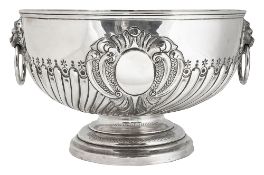 A late Victorian silver punch bowl