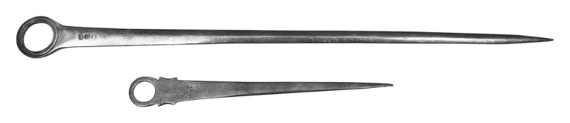 A George III meat skewer and an George IV Irish skewer