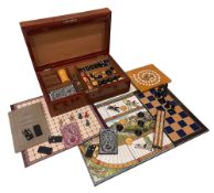An Edwardian mahogany games compendium