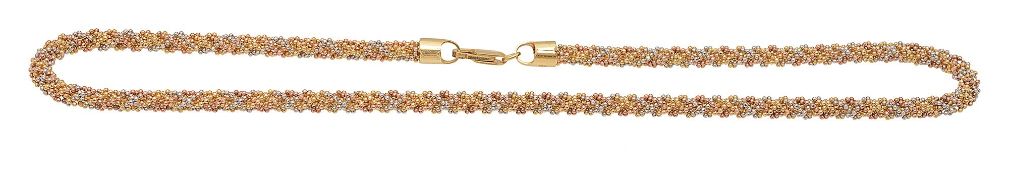 18ct gold fancy link tri-coloured necklace