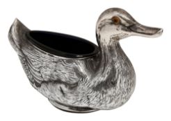 An Edwardian novelty duck table salt