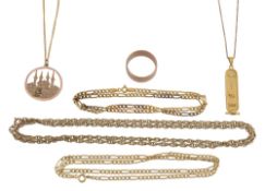 A group of 9ct jewellery and others