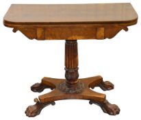A William IV pollard oak card table