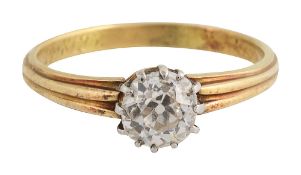 A diamond single stone ring