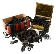 An impressive collection of jet costume jewellery