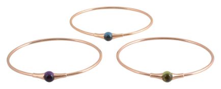 Three 'M'Ama Non M'Ama' 18ct rose gold bangles by Pomellato