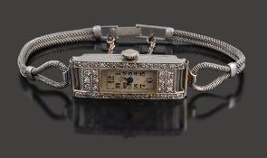 A lady's diamond-set evening wrist watch,