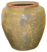 A large Chinese green glazed storage jar c.1900