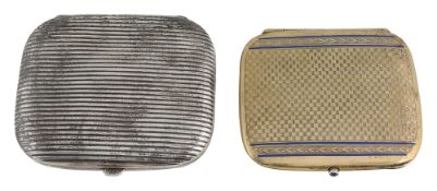 An early 20th century continental silver-gilt cigarette case and a .935 silver cigarette case