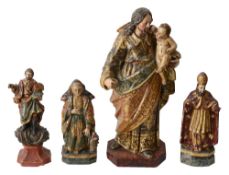 Spanish colonial South American polychrome santos figures