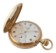 A 9ct Benson keyless full hunter pocket watch