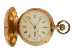 An 18ct gold Patek Phillipe full hunter keyless lever chronograph