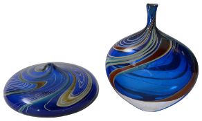 Peter Layton (b.1937) a studio glass Dropper vase and another