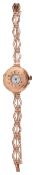 A lady's 9ct gold half hunter manual wind wristwatch