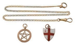 18ct gold bi-coloured curb-link chain