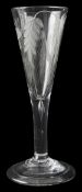 A mid 18th century engraved small ale glass c.1760