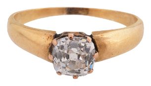 Single stone diamond ring