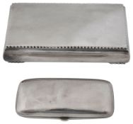 A Danish silver table cigarette box and a late Victorian cigar case