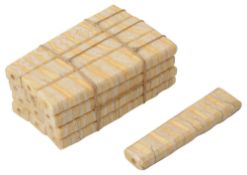 late 19th century polished mammoth tooth knife handles