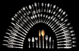 An early 20th century Canadian Cello pattern part canteen of flatware