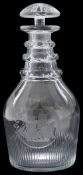 An early 19th century engraved decanter and stopper