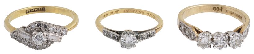 Three diamond rings