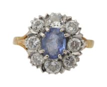 A sapphire and diamond-set cluster ring