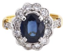 A sapphire and diamond-set cluster ring