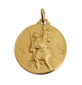 A large 18ct St Christopher pendant