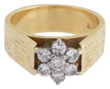 A diamond-set cluster ring